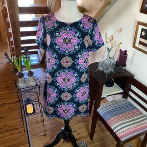 🌟J Crew Short Sleeve Medallion Print Office Siren Shift Dress🌟  NWOT